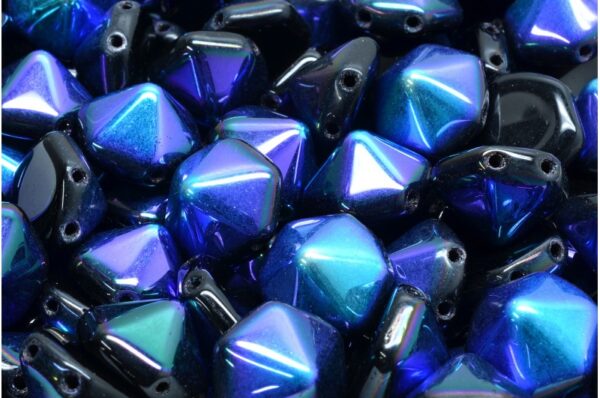 2 Holes Hexagon Pyramid Beads 12x12mm  - Image 1