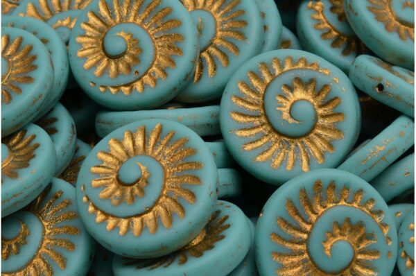 Fossil Shell Beads 18x18mm - Image 1