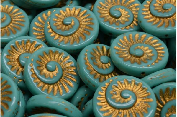 Fossil Shell Beads 18x18mm - Image 1
