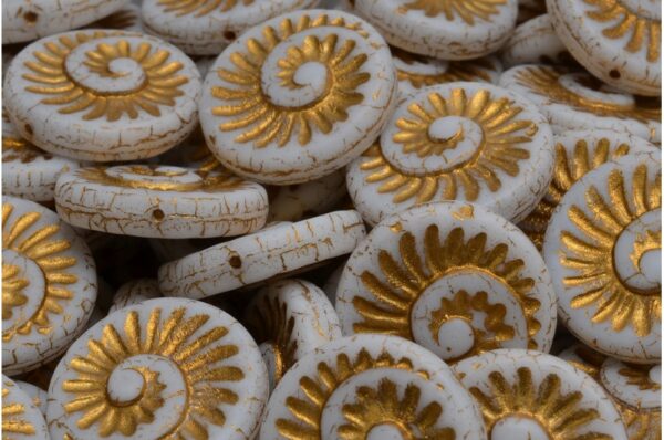 Fossil Shell Beads 18x18mm - Image 1