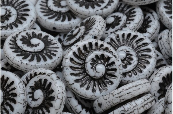 Fossil Shell Beads 18x18mm - Image 1