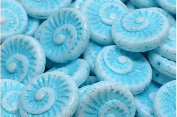 Fossil Shell Beads 18x18mm - Image 1