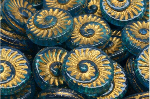 Fossil Shell Beads 18x18mm - Image 1