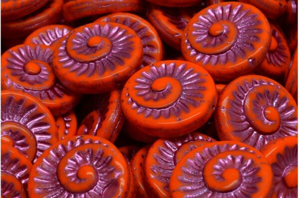 Fossil Shell Beads 18x18mm - Image 1