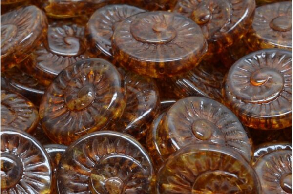 Fossil Shell Beads 18x18mm - Image 1