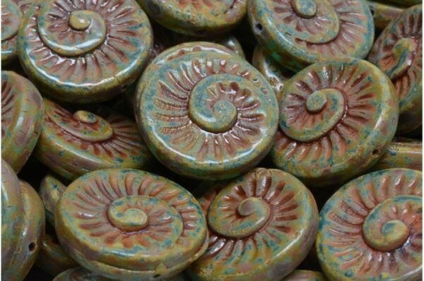 Fossil Shell Beads 18x18mm - Image 1