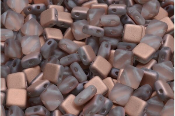 Flat Silky Beads - 2 Holes 6x6mm - Image 1