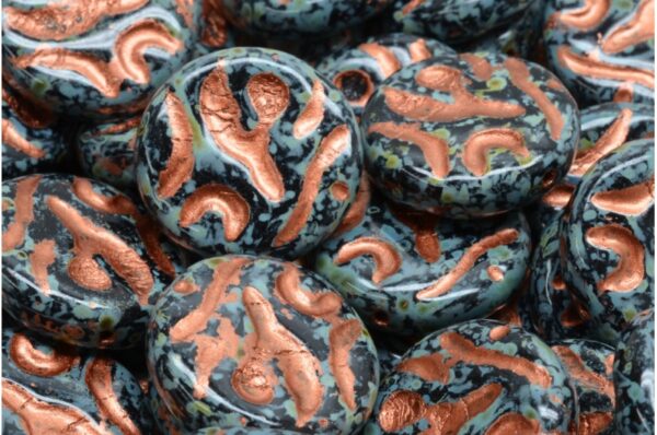 Flat Round Designed Beads 20x20mm - Image 1