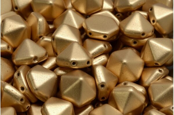 2 Holes Hexagon Pyramid Beads 12x12mm  - Image 1