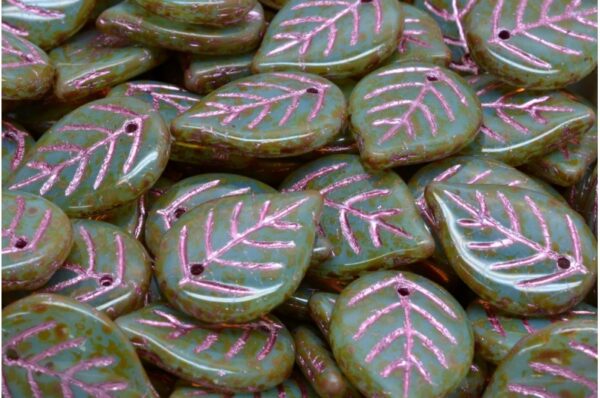 Apple Leaf Beads 18x13mm - Image 1