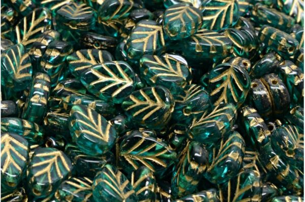 Mint Leaf Beads 10x8mm - Image 1
