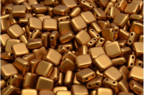 2 Holes Pressed Tile Beads 6x6mm - Image 1