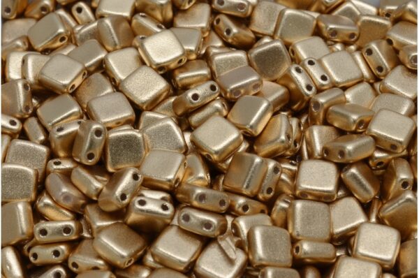 2 Holes Pressed Tile Beads 6x6mm - Image 1