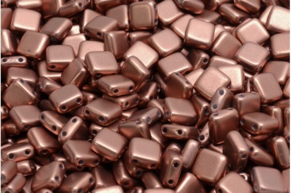 2 Holes Pressed Tile Beads 6x6mm - Image 1