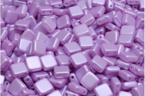 2 Holes Pressed Tile Beads 6x6mm - Image 1