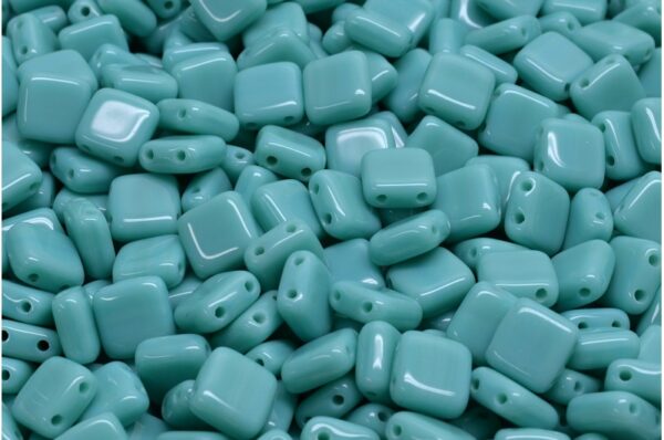 2 Holes Pressed Tile Beads 6x6mm - Image 1