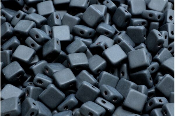 Flat Silky Beads - 2 Holes 6x6mm - Image 1