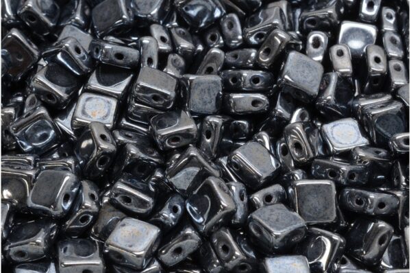 Flat Silky Beads - 2 Holes 6x6mm - Image 1