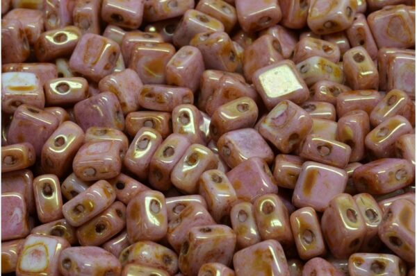 Flat Silky Beads - 2 Holes 6x6mm - Image 1