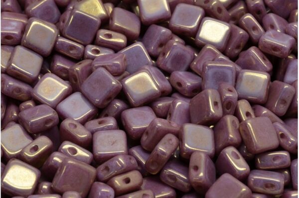 Flat Silky Beads - 2 Holes 6x6mm - Image 1