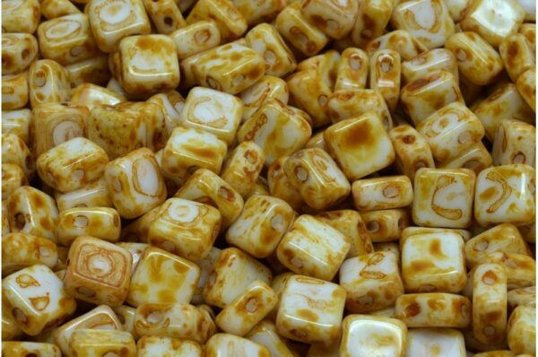 Flat Silky Beads - 2 Holes 6x6mm - Image 1