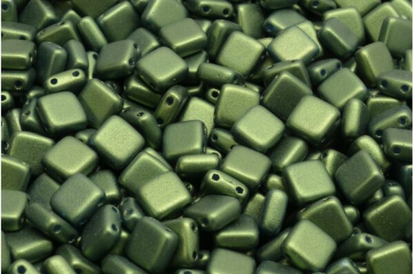 2 Holes Pressed Tile Beads 6x6mm - Image 1