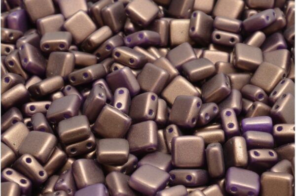 2 Holes Pressed Tile Beads 6x6mm - Image 1