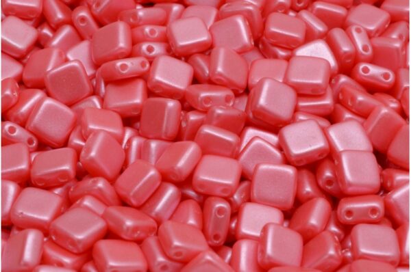 2 Holes Pressed Tile Beads 6x6mm - Image 1