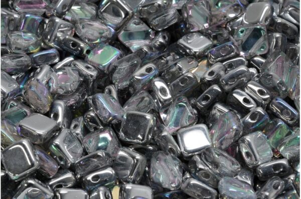 Flat Silky Beads - 2 Holes 6x6mm - Image 1