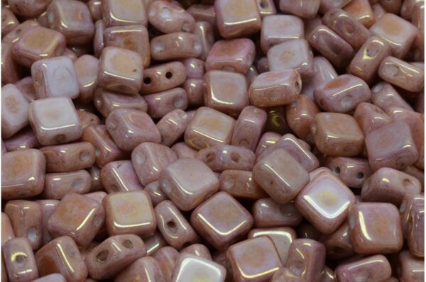 Flat Silky Beads - 2 Holes 6x6mm - Image 1