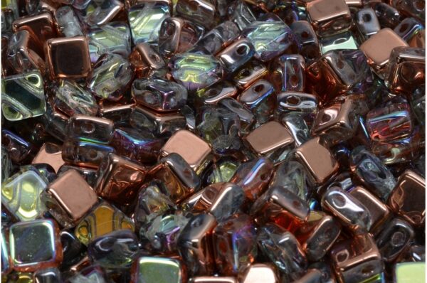 Flat Silky Beads - 2 Holes 6x6mm - Image 1