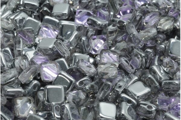 Flat Silky Beads - 2 Holes 6x6mm - Image 1