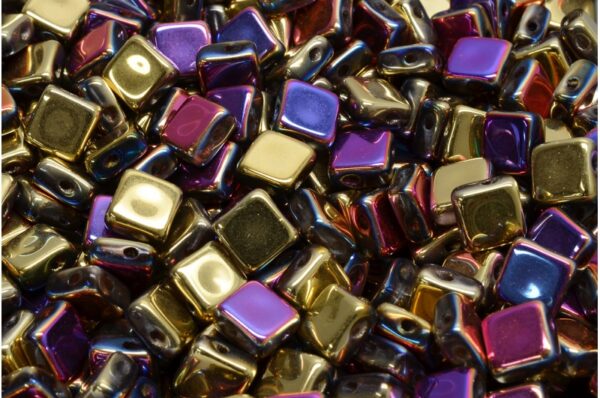 Flat Silky Beads - 2 Holes 6x6mm - Image 1