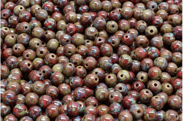 Round Druck Beads 4mm - Image 1