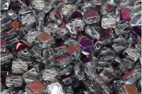 Flat Silky Beads - 2 Holes 6x6mm - Image 1