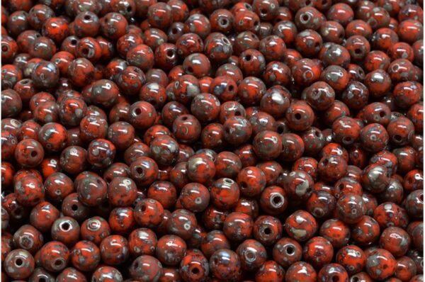 Round Druck Beads 4mm - Image 1