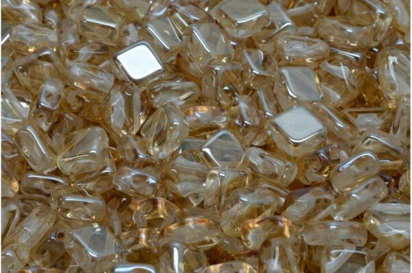 Flat Silky Beads - 2 Holes 6x6mm - Image 1