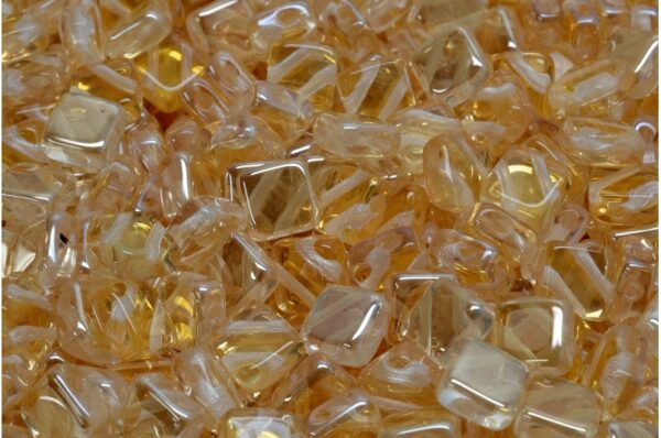 Flat Silky Beads - 2 Holes 6x6mm - Image 1