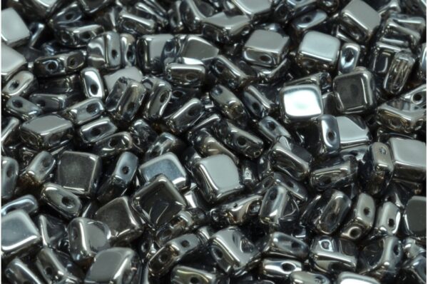 Flat Silky Beads - 2 Holes 6x6mm - Image 1