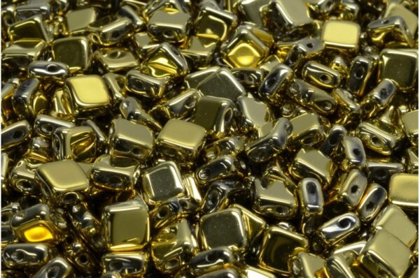 Flat Silky Beads - 2 Holes 6x6mm - Image 1