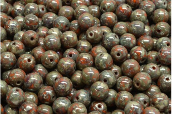 Round Druck Beads 6mm - Image 1