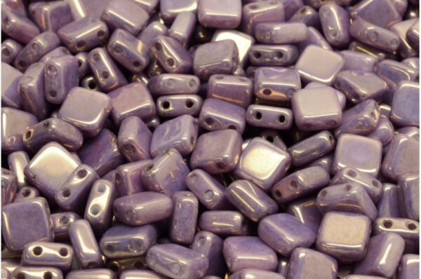 2 Holes Pressed Tile Beads 6x6mm - Image 1