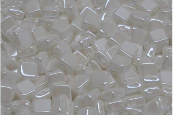 Flat Silky Beads - 2 Holes 6x6mm - Image 1