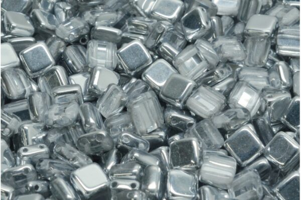 2 Holes Pressed Tile Beads 6x6mm - Image 1