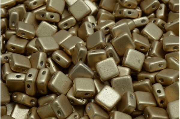 Flat Silky Beads - 2 Holes 6x6mm - Image 1