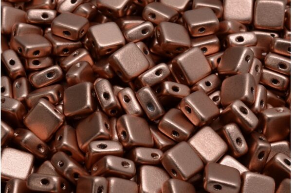 Flat Silky Beads - 2 Holes 6x6mm - Image 1