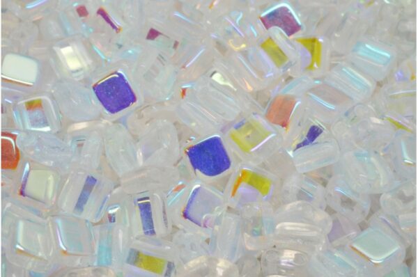 2 Holes Pressed Tile Beads 6x6mm - Image 1