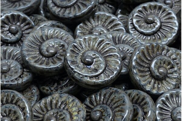 Fossil Shell Beads 18x18mm - Image 1