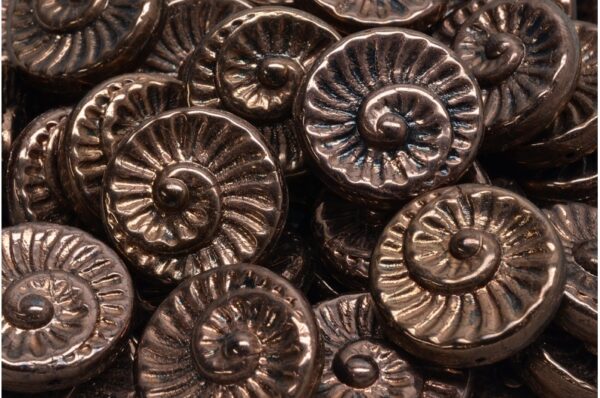 Fossil Shell Beads 18x18mm - Image 1
