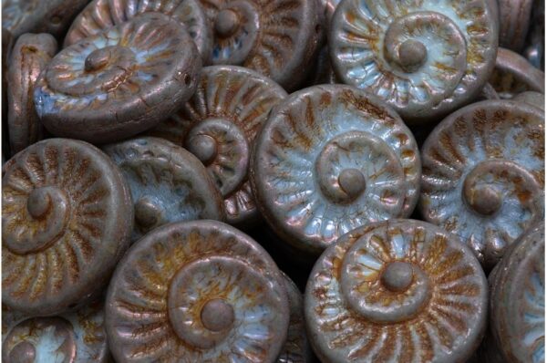 Fossil Shell Beads 18x18mm - Image 1